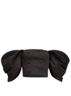 Matchesfashion.com Carolina Herrera - Off-the-shoulder Puff-sleeve Satin Top - Womens - Black