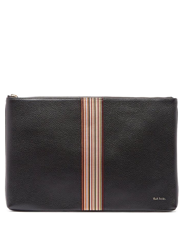 Paul Smith Signature Stripe Leather Pouch