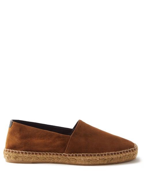 Saint Laurent - Suede Espadrilles - Mens - Black Brown