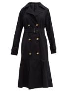 Matchesfashion.com Tibi - Double Breasted Cotton Trench Coat - Womens - Navy