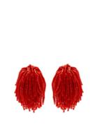 Matchesfashion.com Vanda Jacintho - Shower Beaded Clip On Earrings - Womens - Orange