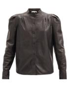 Matchesfashion.com Frame - Charlie Leather Shirt - Womens - Black