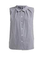 Matchesfashion.com Chimala - Gingham Sleeveless Cotton Poplin Shirt - Womens - Black White