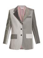 Thom Browne Single-breasted Contrast-panel Wool Blazer