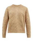 Matchesfashion.com Allude - Cable Knit Wool Sweater - Womens - Beige