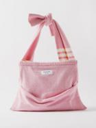 Thom Browne - Crew-neck Sweater Merino & Leather Cross-body Bag - Mens - Light Pink