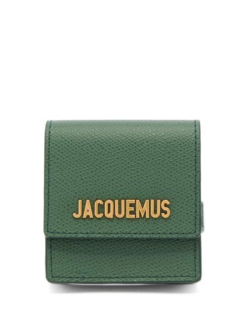 Matchesfashion.com Jacquemus - Grained Leather Coin Purse Bracelet - Womens - Green