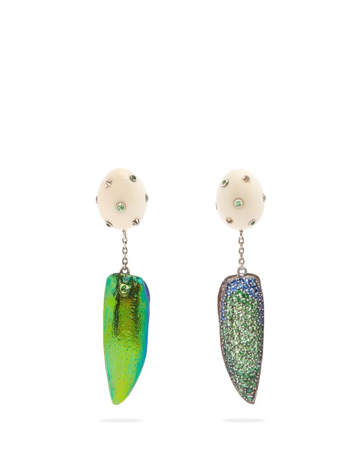 Bibi Van Der Velden Scarab Egg Wing Earrings