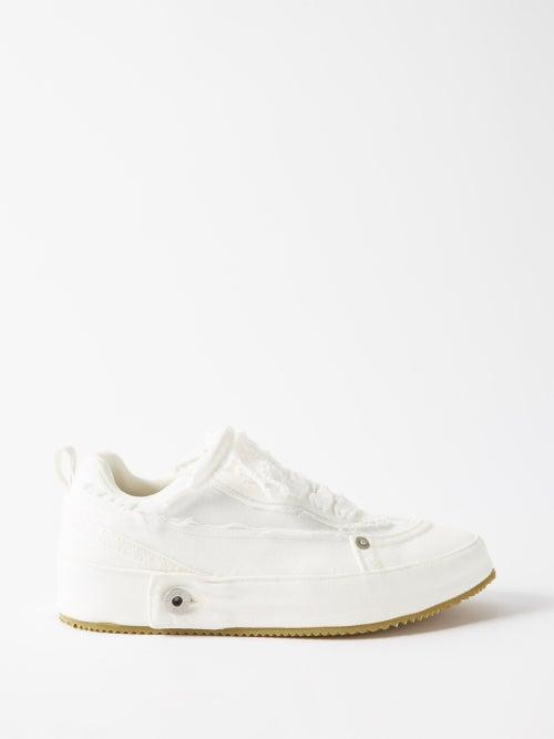 Loewe - Deconstructed Denim Trainers - Womens - White