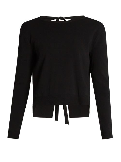 Valentino Tie-back Crew-neck Sweater