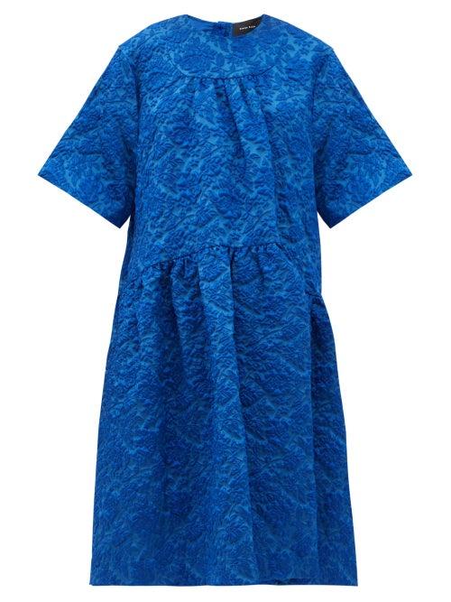 Matchesfashion.com Simone Rocha - Oversized Cloqu Midi Dress - Womens - Blue