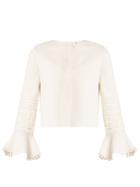 Oscar De La Renta Pompom-trimmed Wool-blend Crepe Cropped Jacket