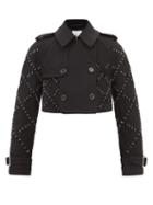 Noir Kei Ninomiya - Ring-embellished Wool Cropped Jacket - Womens - Black