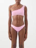 Marysia - Santa Barbara Scalloped-edge Bikini Top - Womens - Light Pink