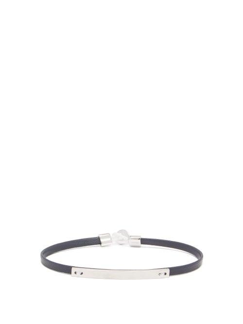 Matchesfashion.com Miansai - Nexus Id Sterling-silver & Leather Bracelet - Mens - Navy