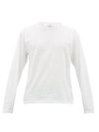 Matchesfashion.com Bottega Veneta - Logo-embroidered Cotton Long-sleeved T-shirt - Mens - White