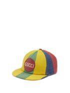 Matchesfashion.com Gucci - Logo-patch Striped Linen-hopsack Cap - Mens - Multi