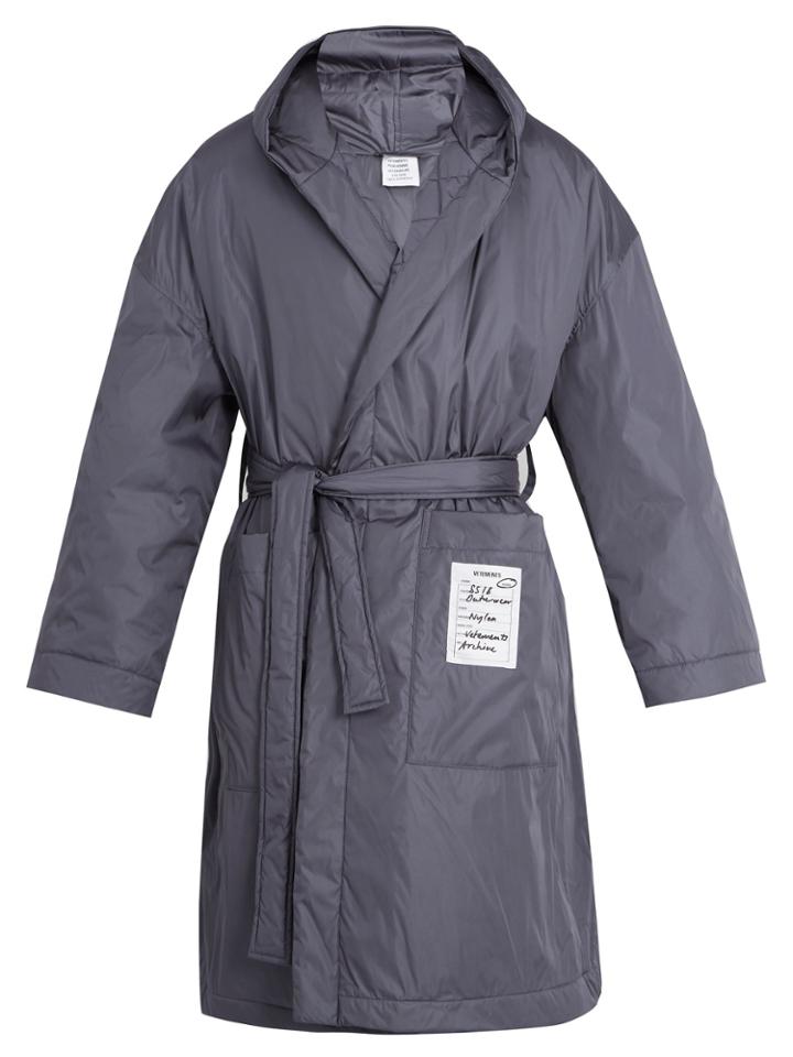 Vetements Tie-waist Padded Hooded Coat