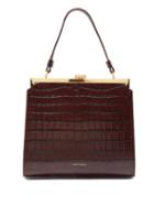 Matchesfashion.com Mansur Gavriel - Elegant Crocodile Effect Leather Clutch Bag - Womens - Dark Brown