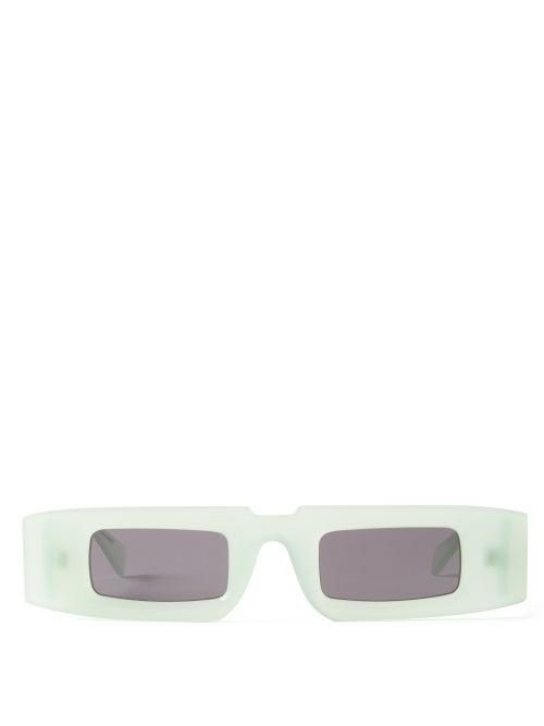 Kuboraum - Square-frame Acetate Sunglasses - Mens - Blue Green