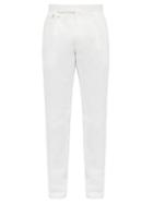 Matchesfashion.com Ralph Lauren Purple Label - Greg Pleated Straight Leg Cotton Trousers - Mens - White