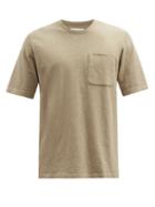 Mens Rtw Folk - Patch-pocket Slubbed Cotton-jersey T-shirt - Mens - Brown