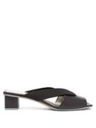 Matchesfashion.com Gray Matters - Loop Crossover Leather Mules - Womens - Black