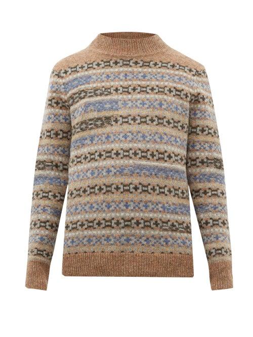 Matchesfashion.com Isabel Marant - Nills Fair Isle Wool Sweater - Mens - Grey Multi
