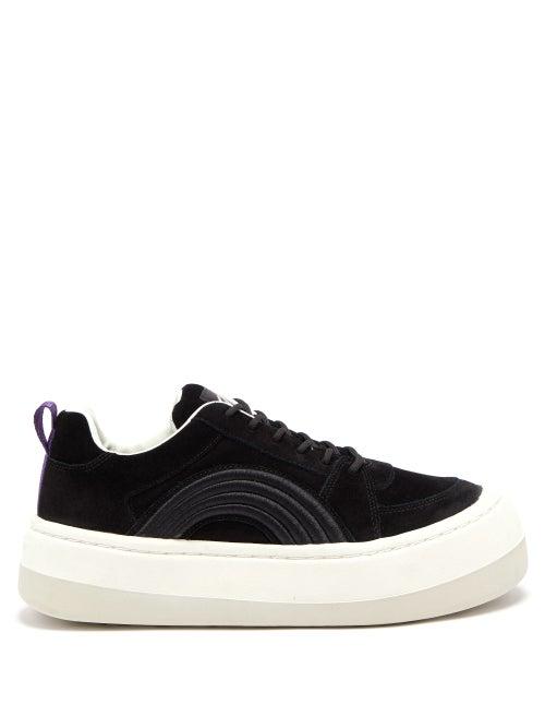 Matchesfashion.com Eytys - Sonic Rainbow Exaggerated Sole Suede Trainers - Mens - Black