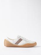 Jw Anderson - Bubble Logo-canvas And Suede Trainers - Mens - White Brown
