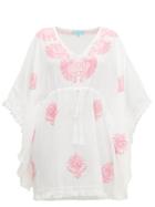 Matchesfashion.com Melissa Odabash - Irene V-neck Embroidered Kaftan - Womens - White Multi