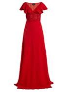 Giambattista Valli Cape-back V-neck Crepe-cady Gown