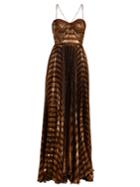 Maria Lucia Hohan Gaia Striped Pleated Lam Gown
