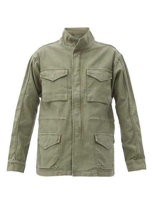 Matchesfashion.com Frame - Flap-pocket Cotton Utility Jacket - Womens - Khaki