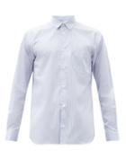 Comme Des Garons Shirt - Forever Striped Cotton Shirt - Mens - Blue White