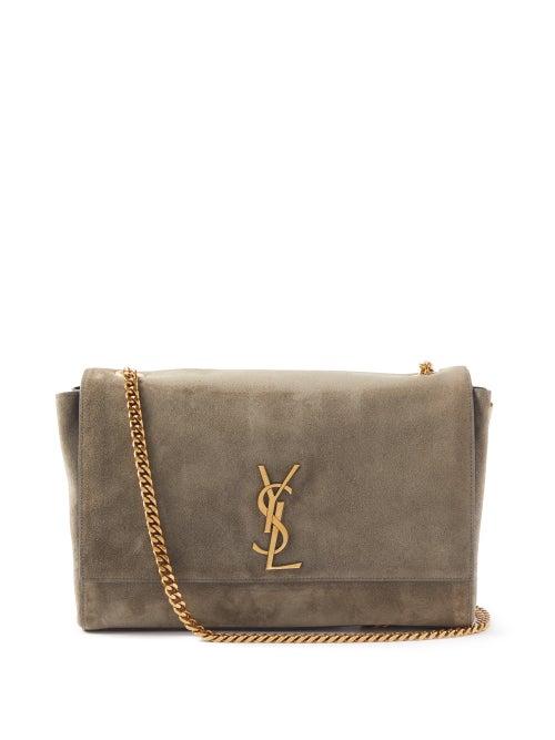 Saint Laurent - Kate Reversible Suede And Leather Shoulder Bag - Womens - Khaki