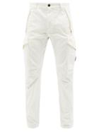 C.p. Company - Goggle-lens Cotton-blend Sateen Cargo Trousers - Mens - White