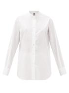 Matchesfashion.com Sara Lanzi - Stand-collar Cotton-poplin Shirt - Womens - White