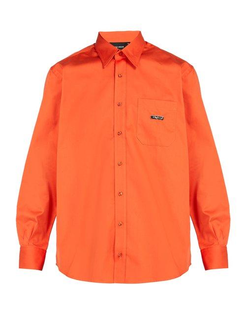 Matchesfashion.com Ribeyron - Point Collar Cotton Poplin Shirt - Mens - Orange