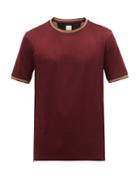Matchesfashion.com Paul Smith - Artist-stripe Crew-neck Cotton-jersey T-shirt - Mens - Burgundy