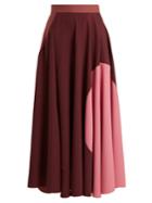 Roksanda Milena Fluted Colour-block Cady Skirt