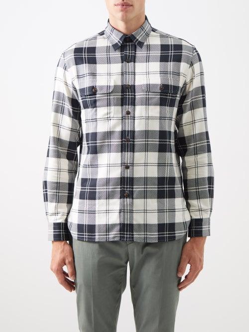 Ralph Lauren Purple Label - James Flap-pocket Plaid Cotton Shirt - Mens - Black Multi