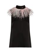 Christopher Kane Feather-embellished Sleeveless Satin Top