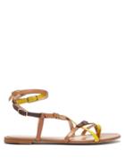 Matchesfashion.com Gianvito Rossi - Cassandra Multi Strap Leather Sandals - Womens - Yellow Multi