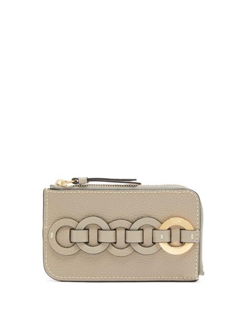 Matchesfashion.com Chlo - Darryl Leather Cardholder - Womens - Grey