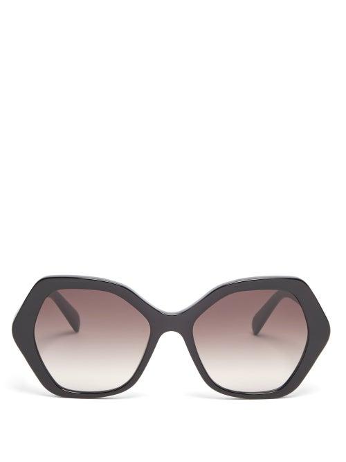 Matchesfashion.com Celine Eyewear - Angular-round Acetate Sunglasses - Womens - Black