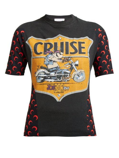 Matchesfashion.com Marine Serre - Motorcycle Print Cotton T Shirt - Womens - Black