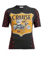 Matchesfashion.com Marine Serre - Motorcycle Print Cotton T Shirt - Womens - Black