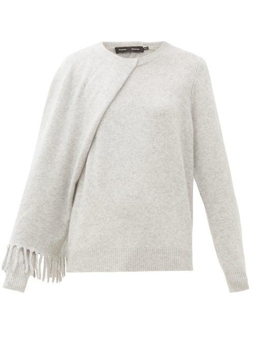 Matchesfashion.com Proenza Schouler - Draped Cashmere Sweater - Womens - Light Grey