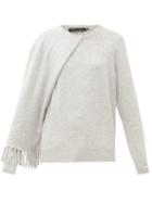 Matchesfashion.com Proenza Schouler - Draped Cashmere Sweater - Womens - Light Grey